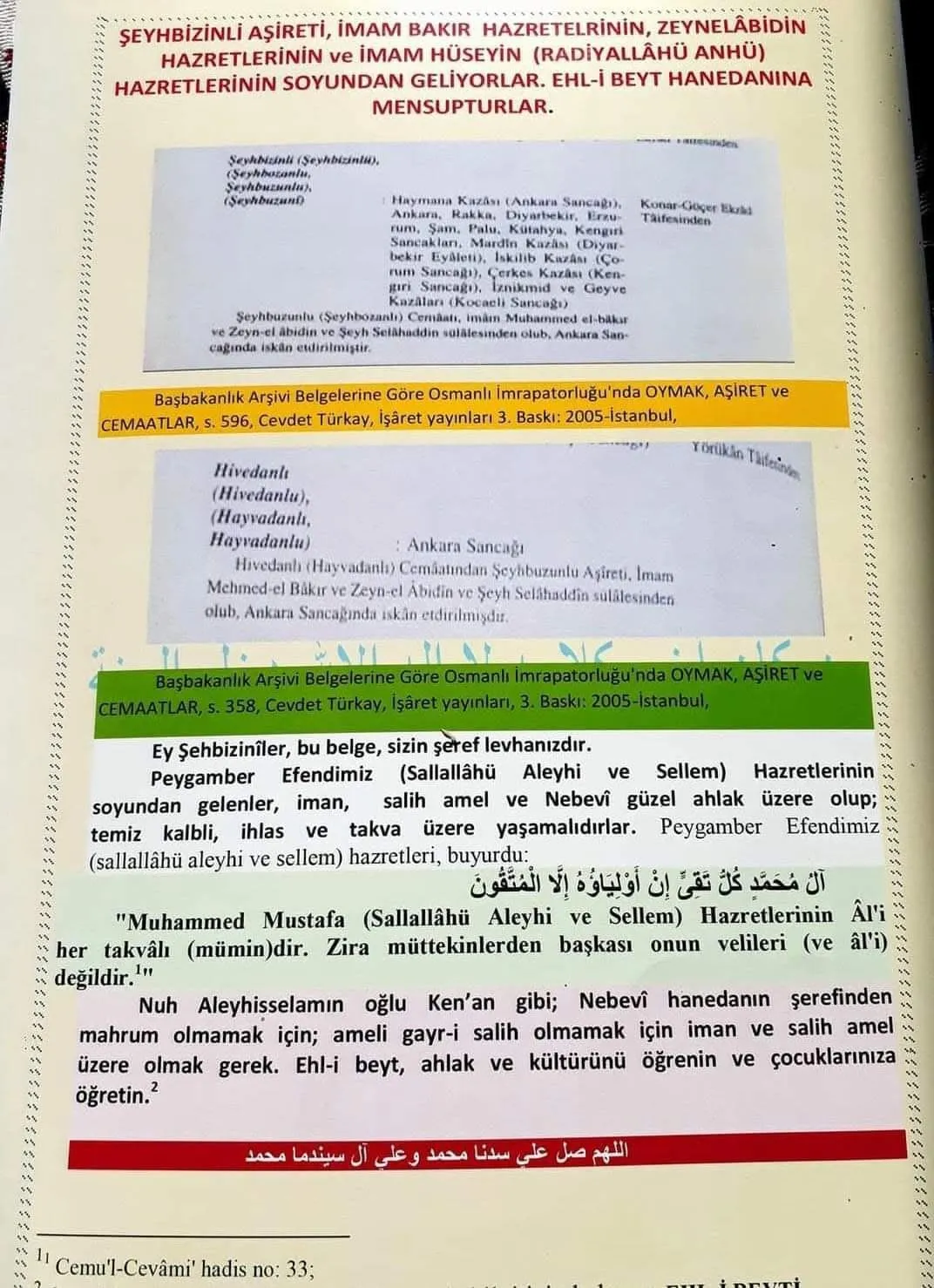 Şeyhbızıniler tarih